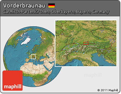 Satellite Location Map of Vorderbraunau