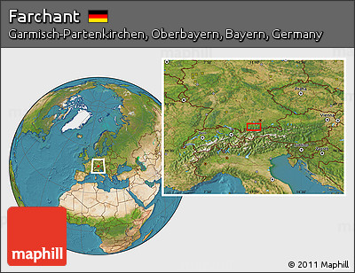 Satellite Location Map of Farchant