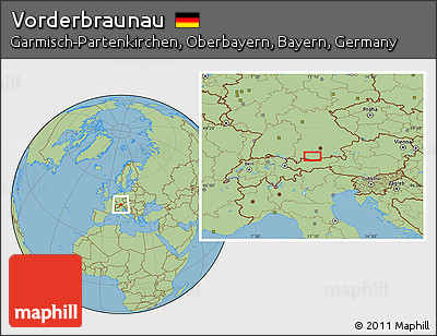 Savanna Style Location Map of Vorderbraunau