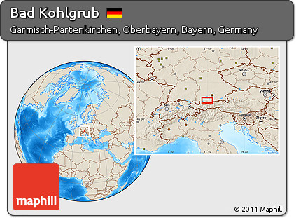 Shaded Relief Location Map of Bad Kohlgrub