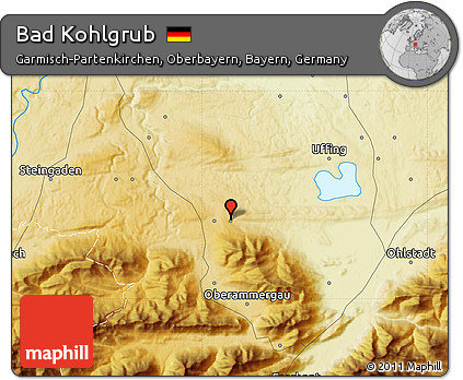 Physical Map of Bad Kohlgrub