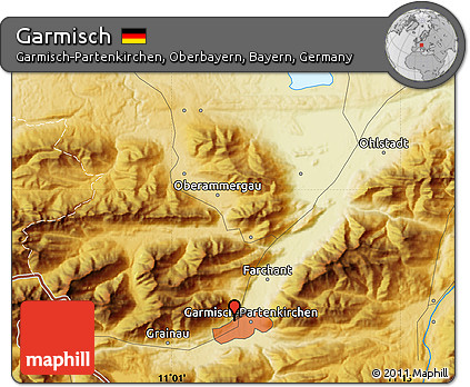 Physical Map of Garmisch