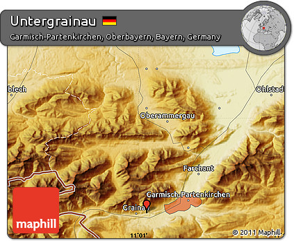 Physical Map of Untergrainau