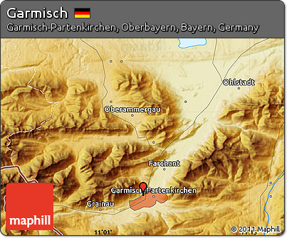 Physical Map of Garmisch
