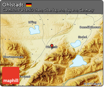Physical Map of Ohlstadt