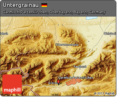 Physical Map of Untergrainau