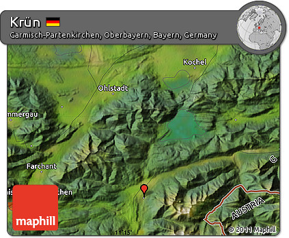 Satellite Map of Krün
