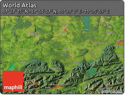 Satellite Map of the Area around 47° 41' 6" N, 11° 7' 30" E