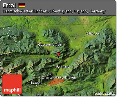 Satellite Map of Ettal