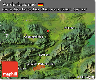 Satellite Map of Vorderbraunau