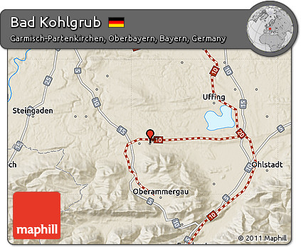 Shaded Relief Map of Bad Kohlgrub