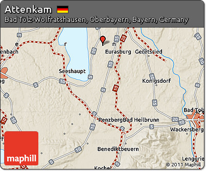 Shaded Relief Map of Attenkam