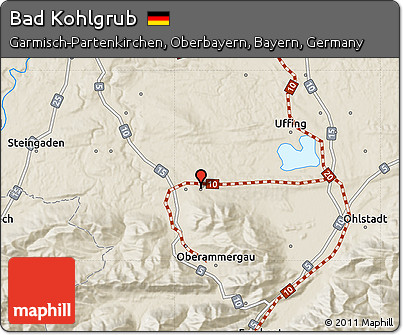 Shaded Relief Map of Bad Kohlgrub