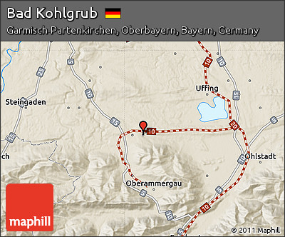 Shaded Relief Map of Bad Kohlgrub