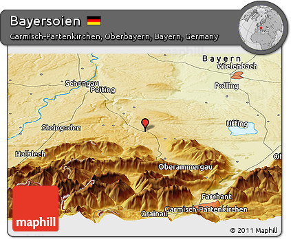 Physical Panoramic Map of Bayersoien