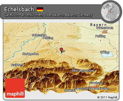Physical Panoramic Map of Echelsbach