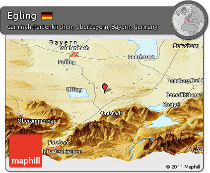 Physical Panoramic Map of Egling