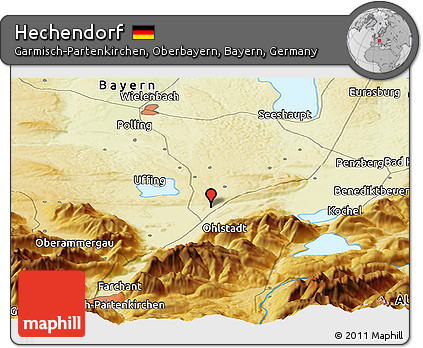 Physical Panoramic Map of Hechendorf