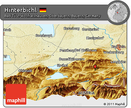 Physical Panoramic Map of Hinterbichl