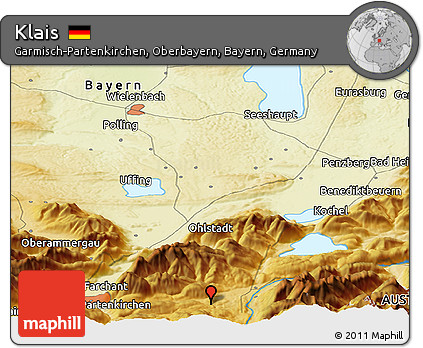 Physical Panoramic Map of Klais