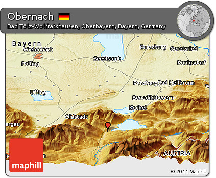 Physical Panoramic Map of Obernach