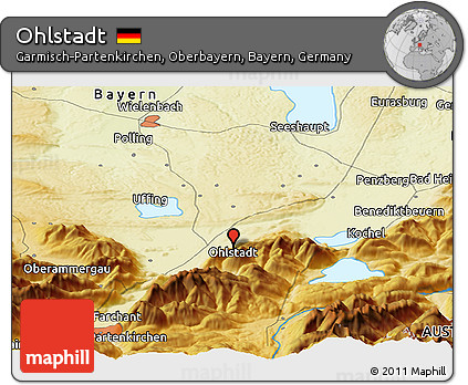 Physical Panoramic Map of Ohlstadt