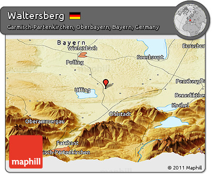 Physical Panoramic Map of Waltersberg