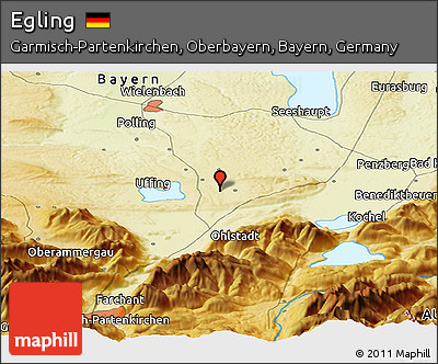 Physical Panoramic Map of Egling