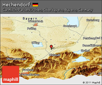 Physical Panoramic Map of Hechendorf