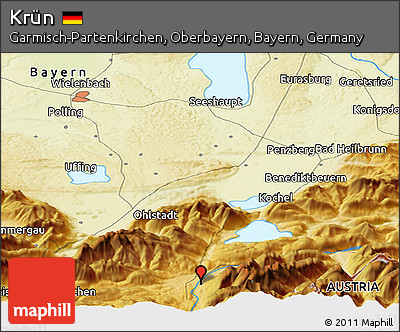 Physical Panoramic Map of Krün