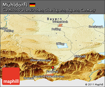 Physical Panoramic Map of Mühldörfl