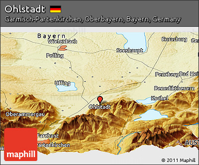 Physical Panoramic Map of Ohlstadt