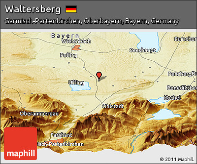 Physical Panoramic Map of Waltersberg