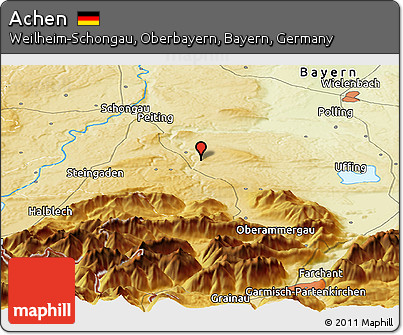 Physical Panoramic Map of Achen