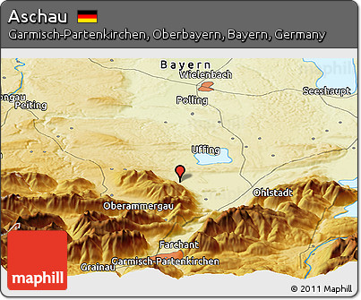 Physical Panoramic Map of Aschau