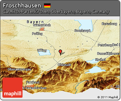 Physical Panoramic Map of Froschhausen