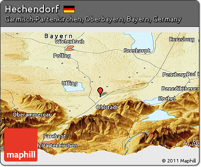 Physical Panoramic Map of Hechendorf