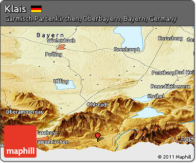 Physical Panoramic Map of Klais