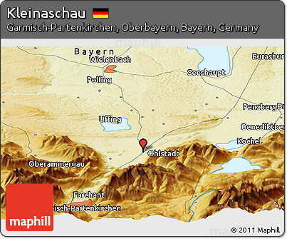Physical Panoramic Map of Kleinaschau