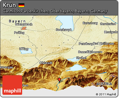 Physical Panoramic Map of Krün
