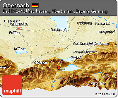 Physical Panoramic Map of Obernach
