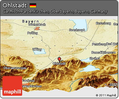 Physical Panoramic Map of Ohlstadt