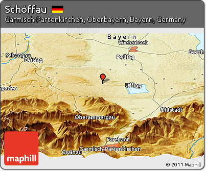 Physical Panoramic Map of Schöffau