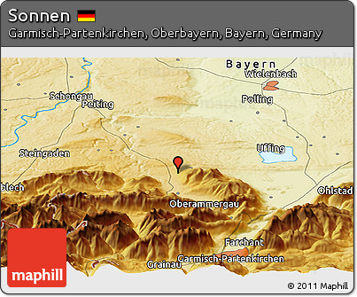Physical Panoramic Map of Sonnen