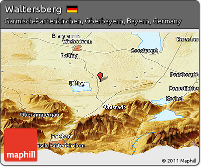 Physical Panoramic Map of Waltersberg