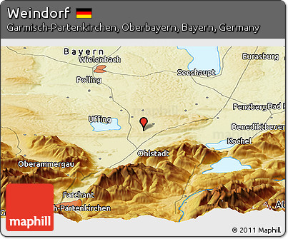 Physical Panoramic Map of Weindorf