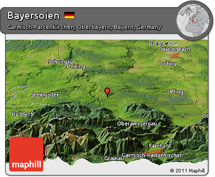 Satellite Panoramic Map of Bayersoien