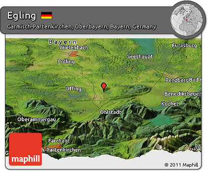Satellite Panoramic Map of Egling