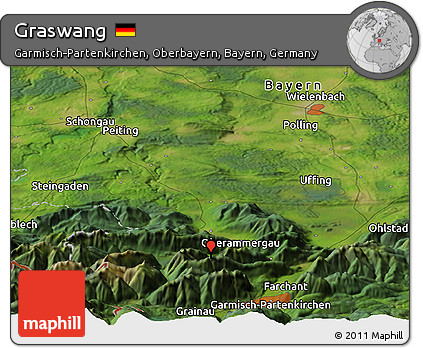 Satellite Panoramic Map of Graswang
