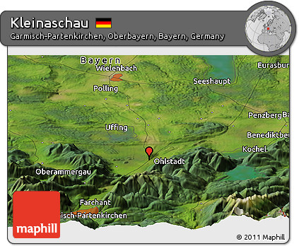 Satellite Panoramic Map of Kleinaschau